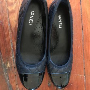 Vaneli Black Quilted Leather Flat